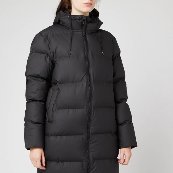RAINS Long Puffer Jacket - Black - L-XL