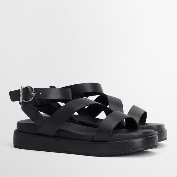 Barbour Ivy Leather Sandals - UK 3 - Black