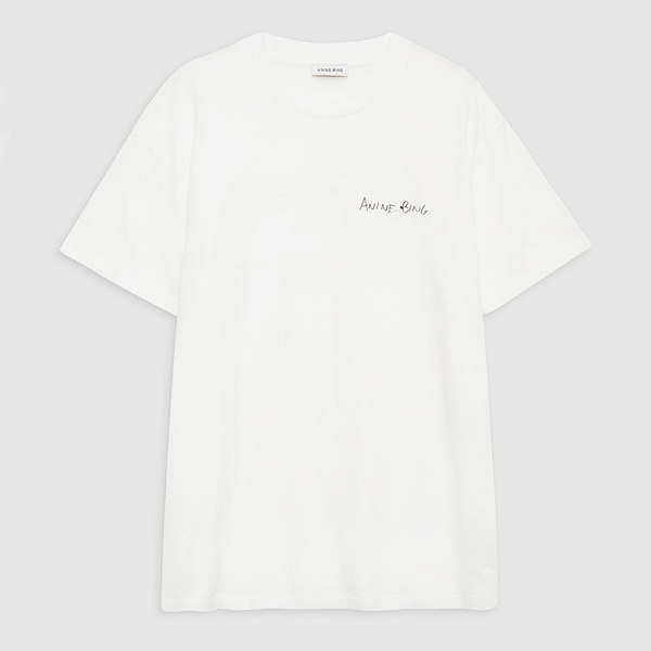 Anine Bing Walker Lyrics Cotton-Jersey T-Shirt - XS