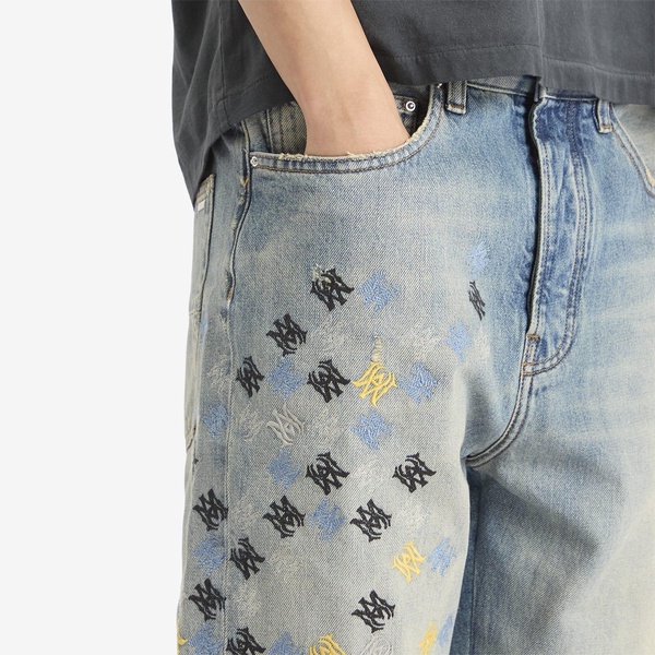AMIRI MA Quad Embroidered Wider Leg Jeans