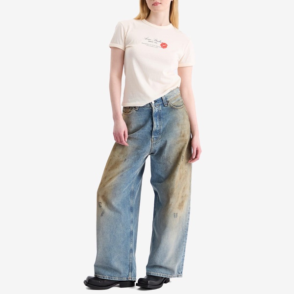 Acne Studios Etza Kiss Business Card Logo Shrunken T-Shirt