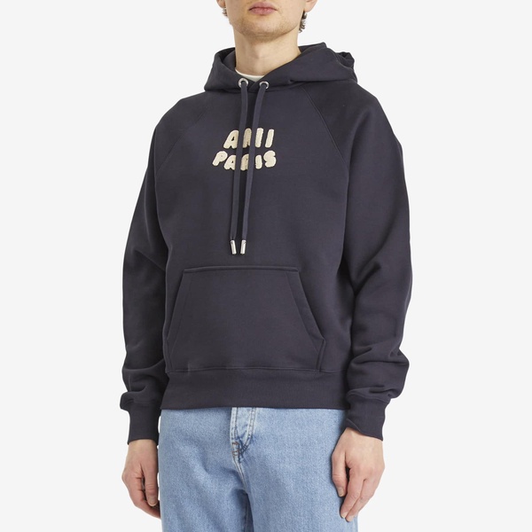 AMI Paris Woven Ami Logo Jersey Hoodie