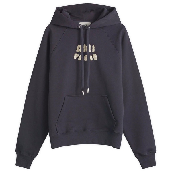 AMI Paris Woven Ami Logo Jersey Hoodie