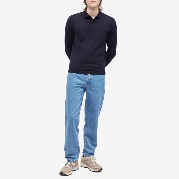A.P.C. Jerry Long Sleeve Knit Polo