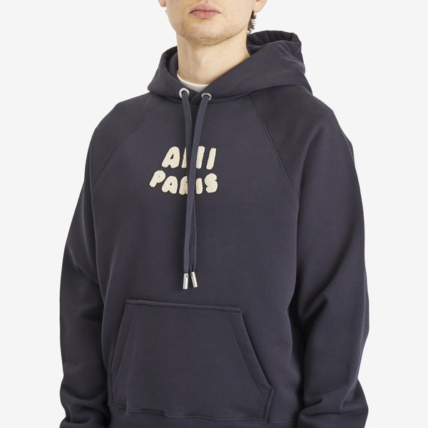 AMI Paris Woven Ami Logo Jersey Hoodie