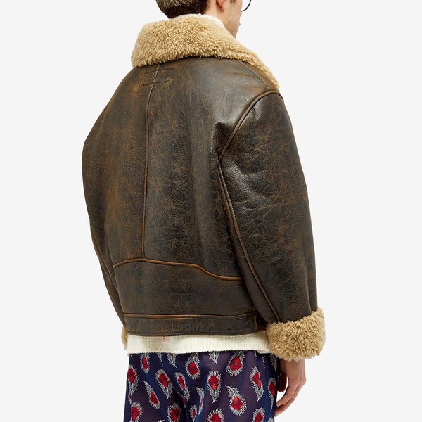 Acne Studios Liana Cracked Shearling Jacket