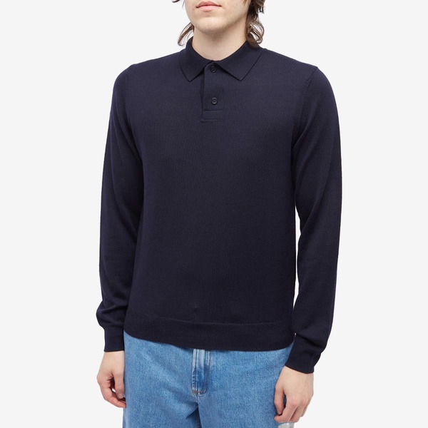 A.P.C. Jerry Long Sleeve Knit Polo