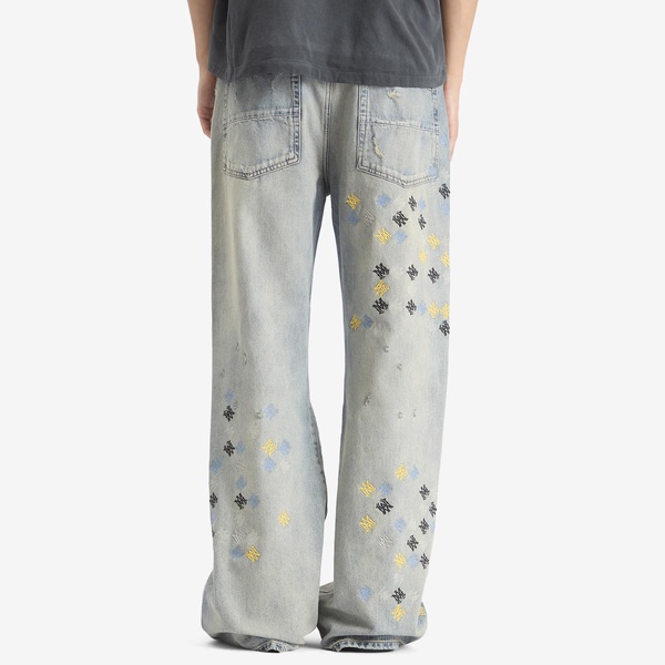 AMIRI MA Quad Embroidered Wider Leg Jeans