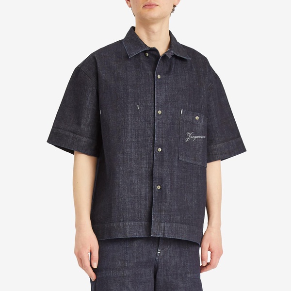 Jacquemus Indigo Denim Short Sleeve Shirt