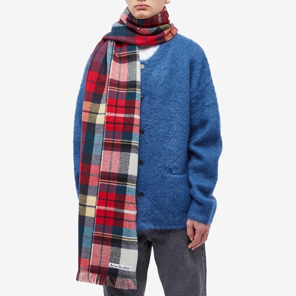 Acne Studios Vorata Patchwork Tartan Scarf