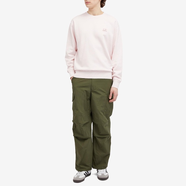 C.P. Company Cotton Diagonal Fleece Logo Sweatshirt