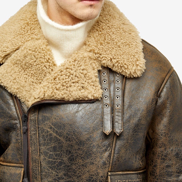 Acne Studios Liana Cracked Shearling Jacket