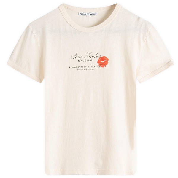 Acne Studios Etza Kiss Business Card Logo Shrunken T-Shirt