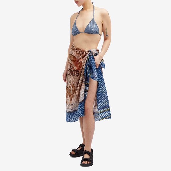 Acne Studios Denim Print Sarong Scarf