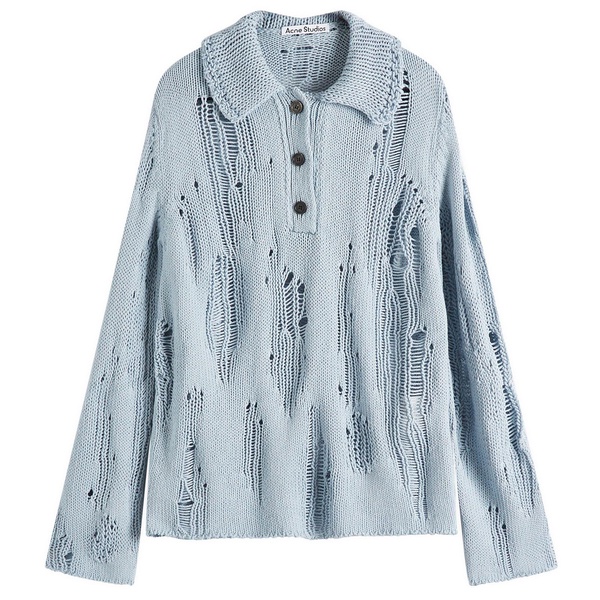 Acne Studios Kummer Natural Cord Mouline Polo Neck Jumper