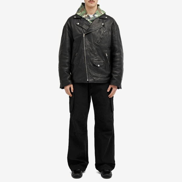 Acne Studios Liker Distressed Nappa Leather Jacket