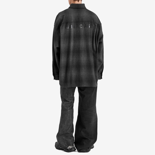 Balenciaga Check Wool Flannel Oversized Shirt