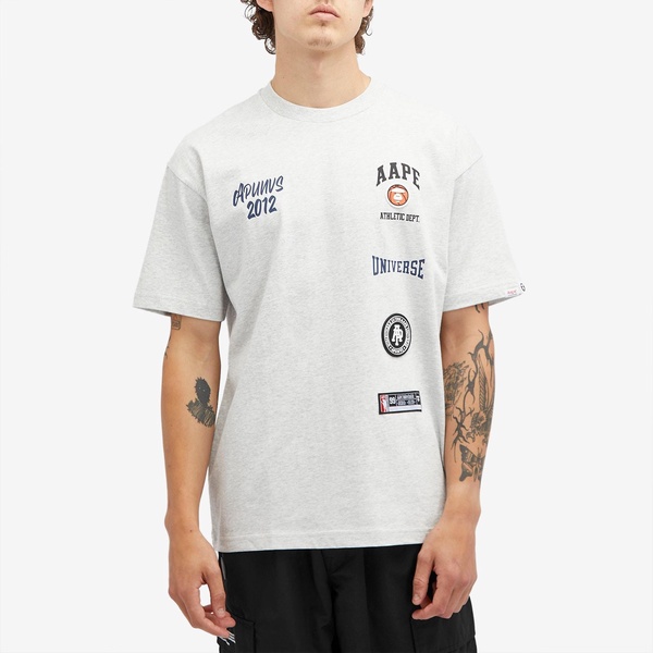 AAPE Badge Print Crew Neck T-Shirt