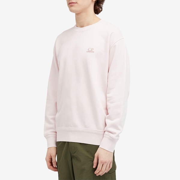 C.P. Company Cotton Diagonal Fleece Logo Sweatshirt