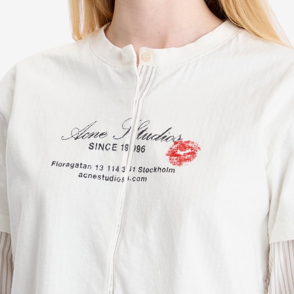 Acne Studios Eliah Double Layer Business Card Logo T-Shirt
