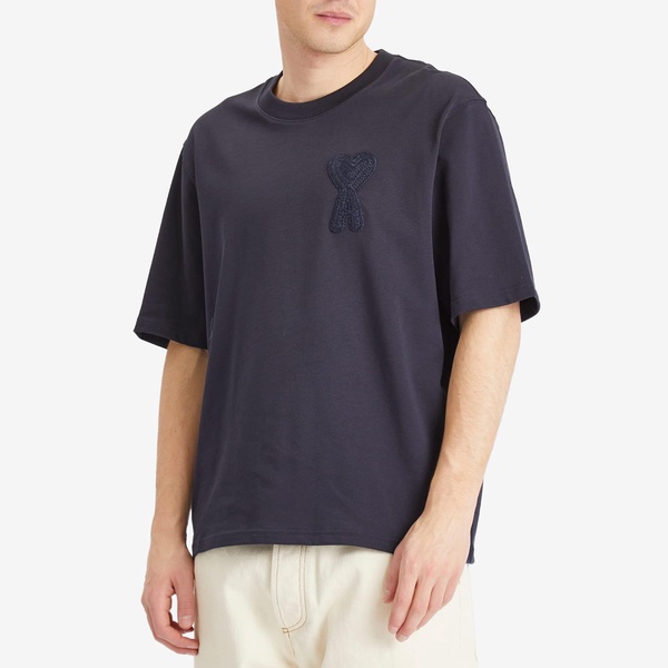 AMI Paris Woven Logo T Shirt