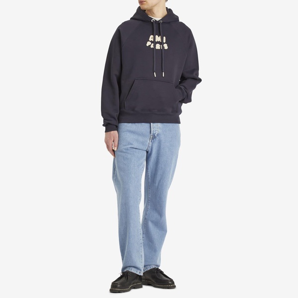 AMI Paris Woven Ami Logo Jersey Hoodie