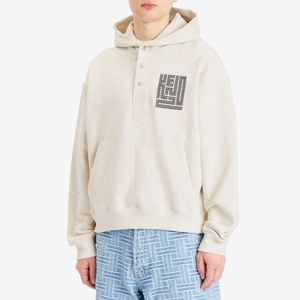 Kenzo Gots Kamon Embroidered Buttoned Hoodie
