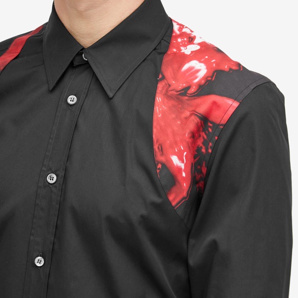 Alexander McQueen Waxed Floral Print Harness Shirt