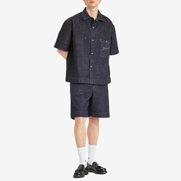 Jacquemus Indigo Denim Short Sleeve Shirt