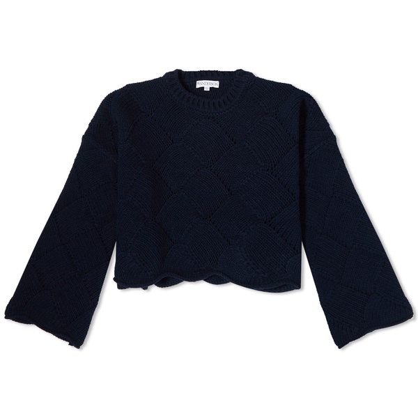 JW Anderson Cropped Basket Weave Knitted Jumper