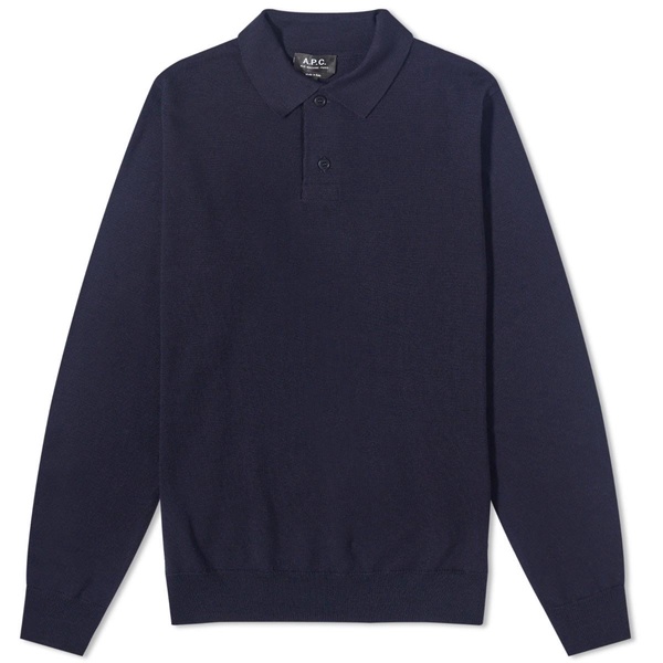 A.P.C. Jerry Long Sleeve Knit Polo