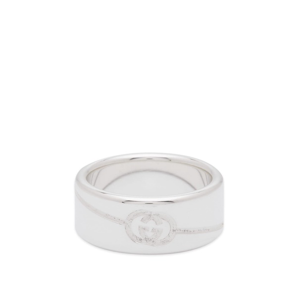 Diagonal Interlocking G wide ring