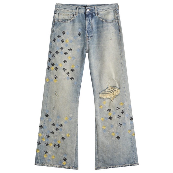 AMIRI MA Quad Embroidered Wider Leg Jeans