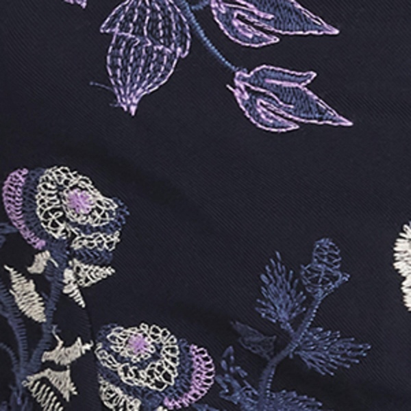 Floral-Embroidered Crop Top