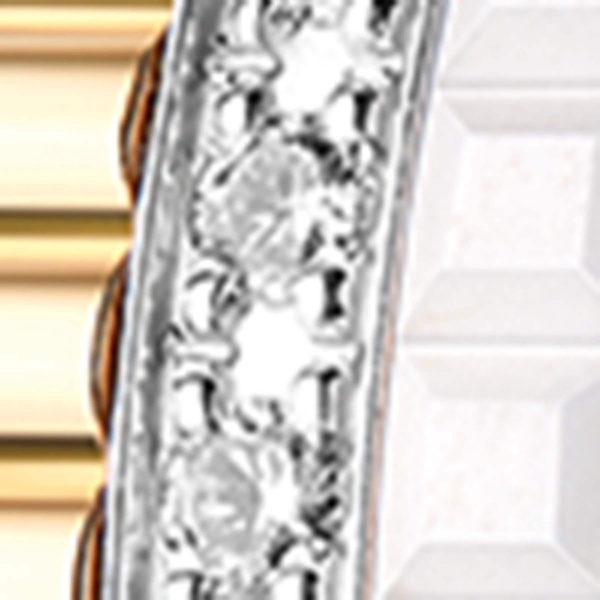 Mixed Gold and Diamond Quatre White Hoop Earrings