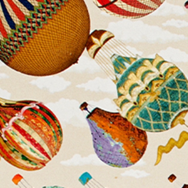Silk Hot Air Balloon Print Scarf