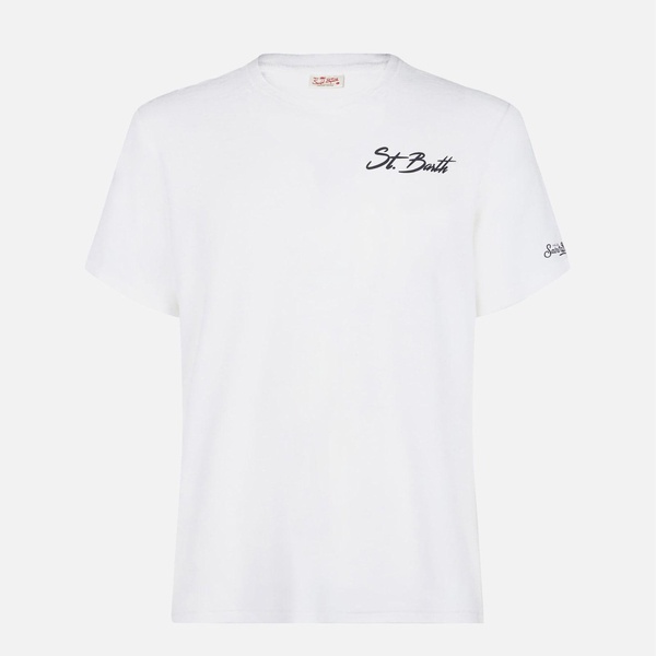 Man Cotton T-shirt With St. Barth Surf Print
