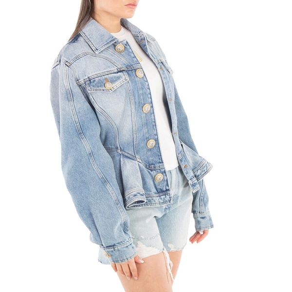 Pleated denim jacket