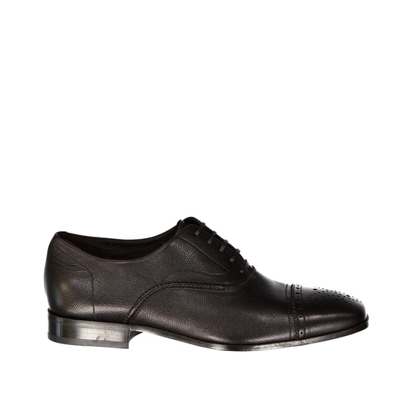 Brown Loafer Shoes with Perforated Detail
