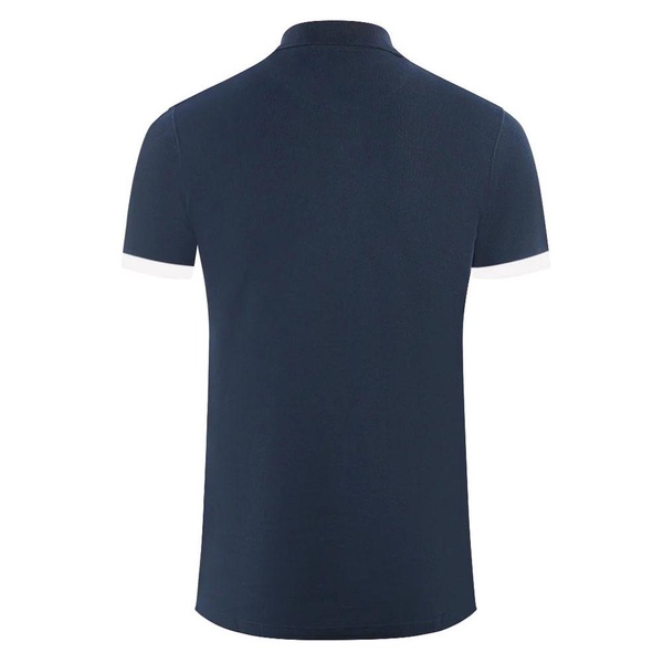 elegant cotton polo with contrast logo men's emblem