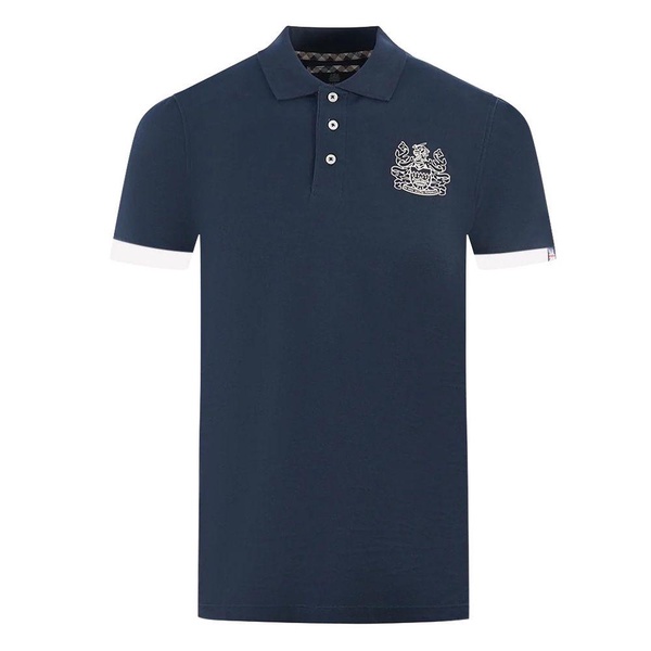 elegant cotton polo with contrast logo men's emblem