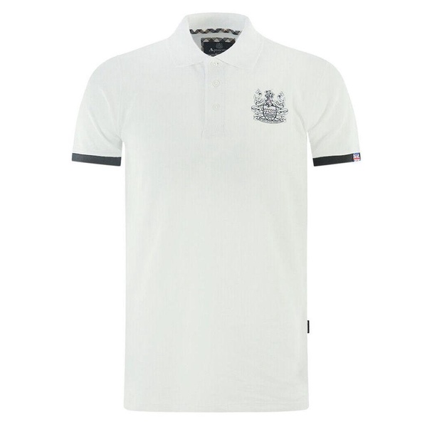 elegant cotton polo with signature men's details