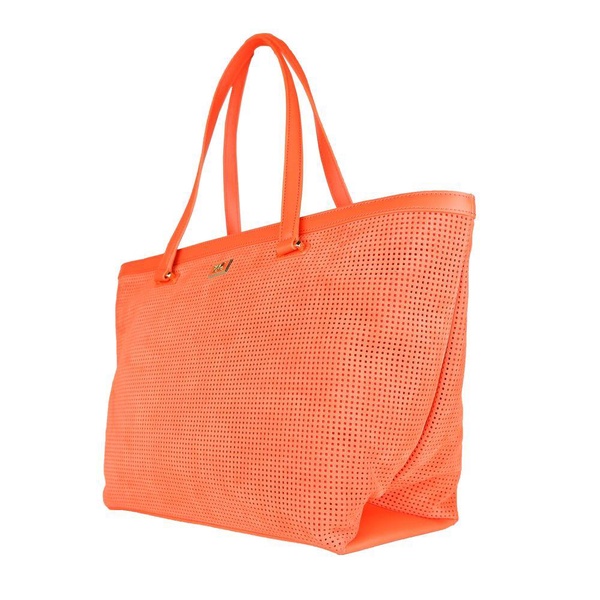 Cavalli Class little perforated squares texture ziped Handbag