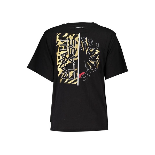 Cavalli Class Black Cotton Tops & T-Shirt