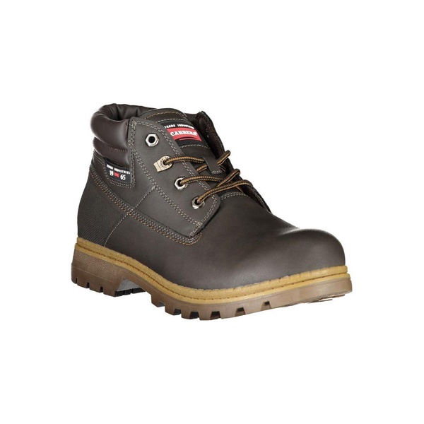 contrast laced boots with iconic men's logo