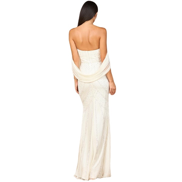 Women's Beaded Gown with Cape Detail