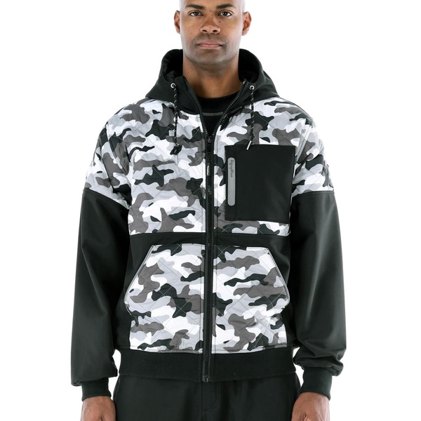 Big & Tall Camo Diamond Quilted Hooded Jacket Camouflage Winter Coat, Insulated Outdoor Gear