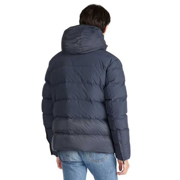 men's valby mixed media puffer with contrast inner collar and hood