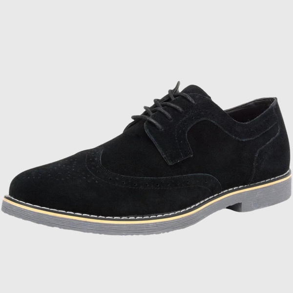 Beau Mens Dress Shoes Genuine Suede Wingtip Brogue Lace Up Oxfords