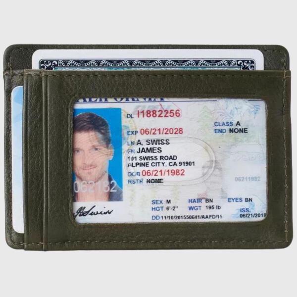 Mens RFID Money Clip Leather Minimalist Wallet Card Case ID Window